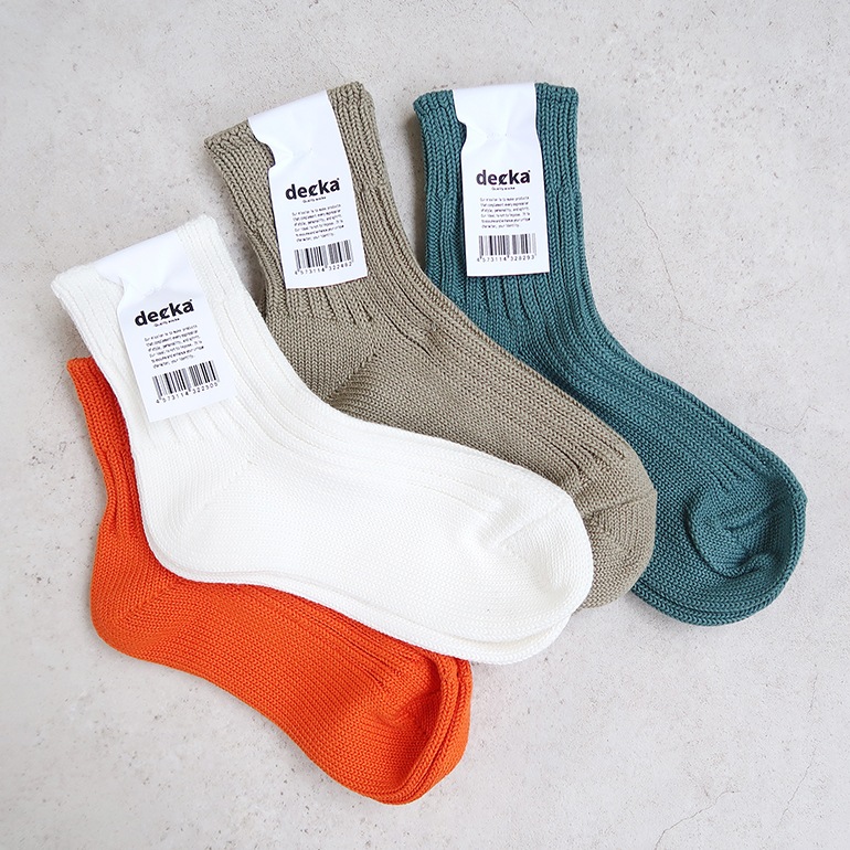 decka quality socks デカクォリティソックス｜Low Gauge Rib Socks Short Length(2nd Collection) カデットブルー