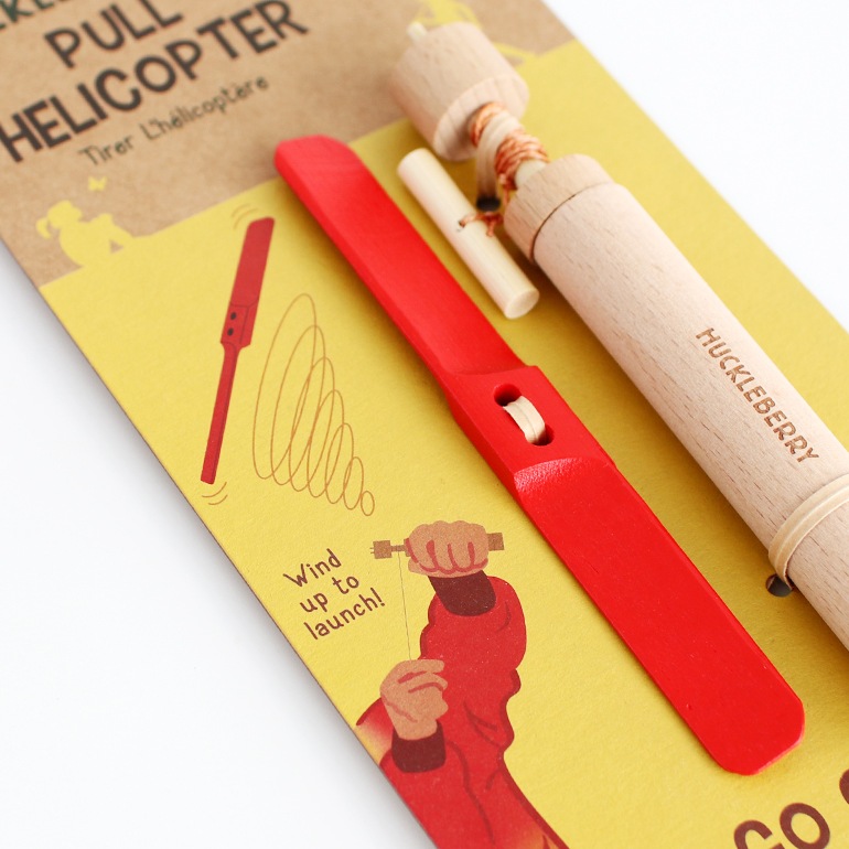【取扱い終了/セール】KIKKERLAND キッカーランド｜Huckleberry Pull Helicopter (竹とんぼ)