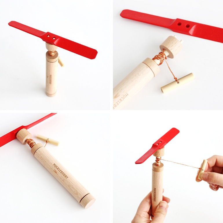 【取扱い終了/セール】KIKKERLAND キッカーランド｜Huckleberry Pull Helicopter (竹とんぼ)