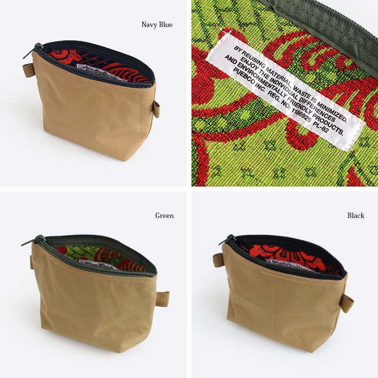 【取扱終了/在庫限り】PUEBCO プエブコ｜RUBBERIZED HOOD FABRIC x JACQUARD POUCH