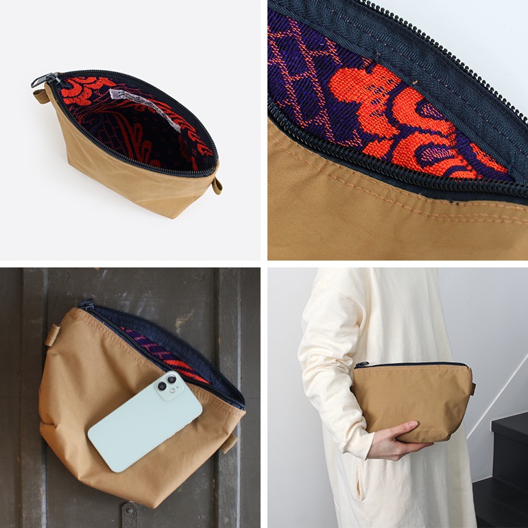 【取扱終了/在庫限り】PUEBCO プエブコ｜RUBBERIZED HOOD FABRIC x JACQUARD POUCH