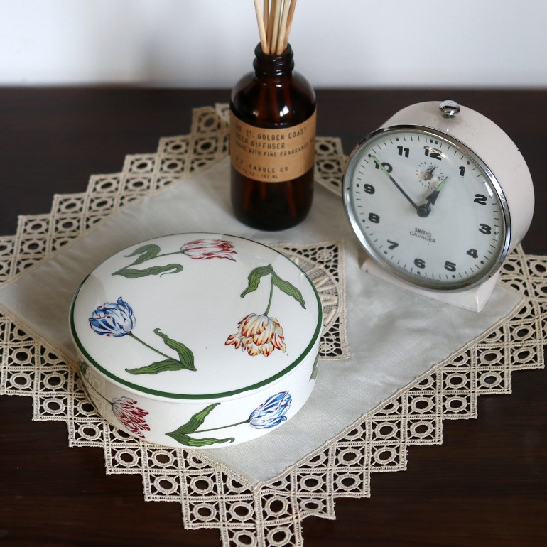 VINTAGE｜TIFFANY TULIPS 蓋付き小物入れ