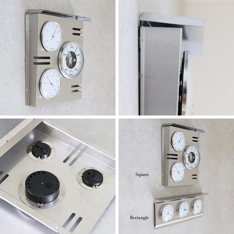 Fischer フィッシャー｜Weather Staition “Square” ウェザー ステーション（気圧計 温度計 湿度計）