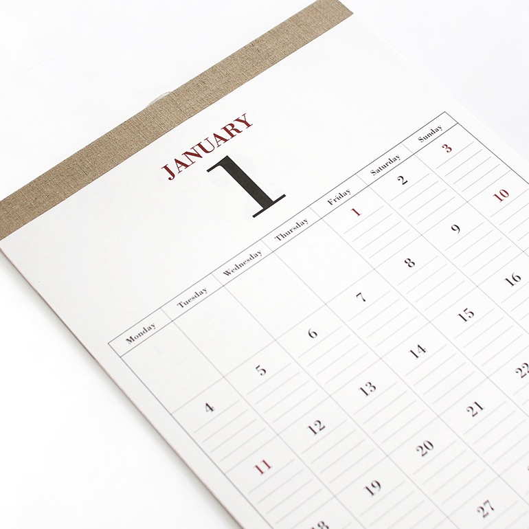 MUCU ムク｜Wall Calendar DAYS 2027 Natural