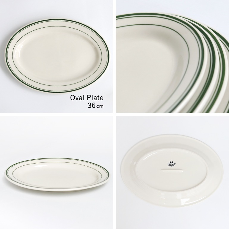 Tuxton タクストン｜Green Bay Oval Plate 36cm