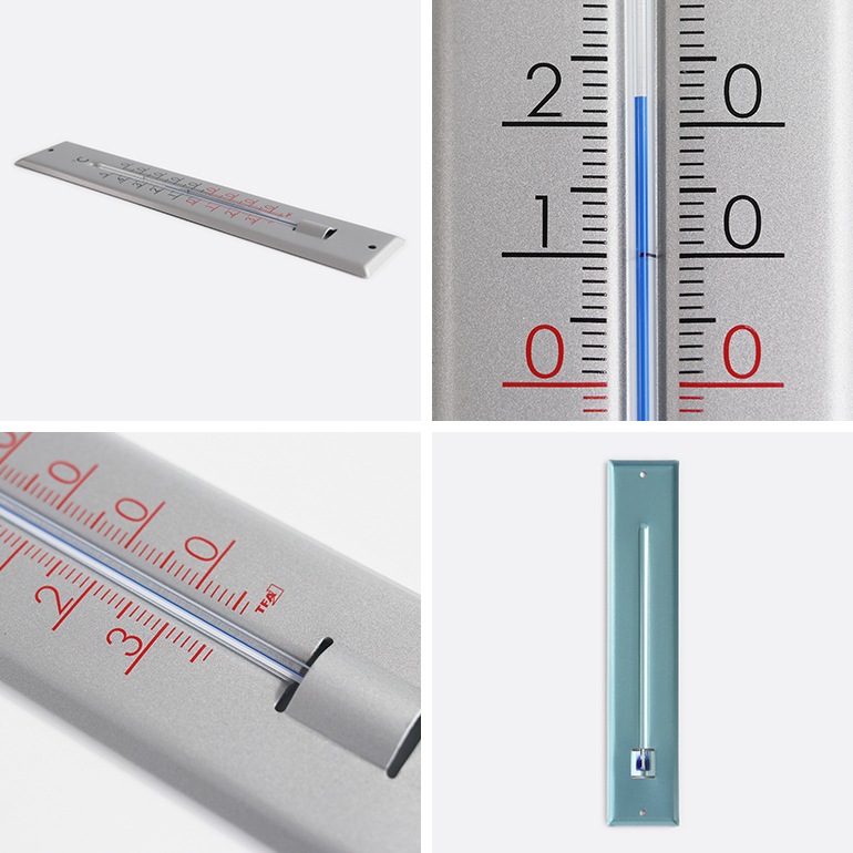 TFA｜Analogue indoor-outdoor thermometer made of aluminium 12.2041 アルミニウム アナログ サーモメーター
