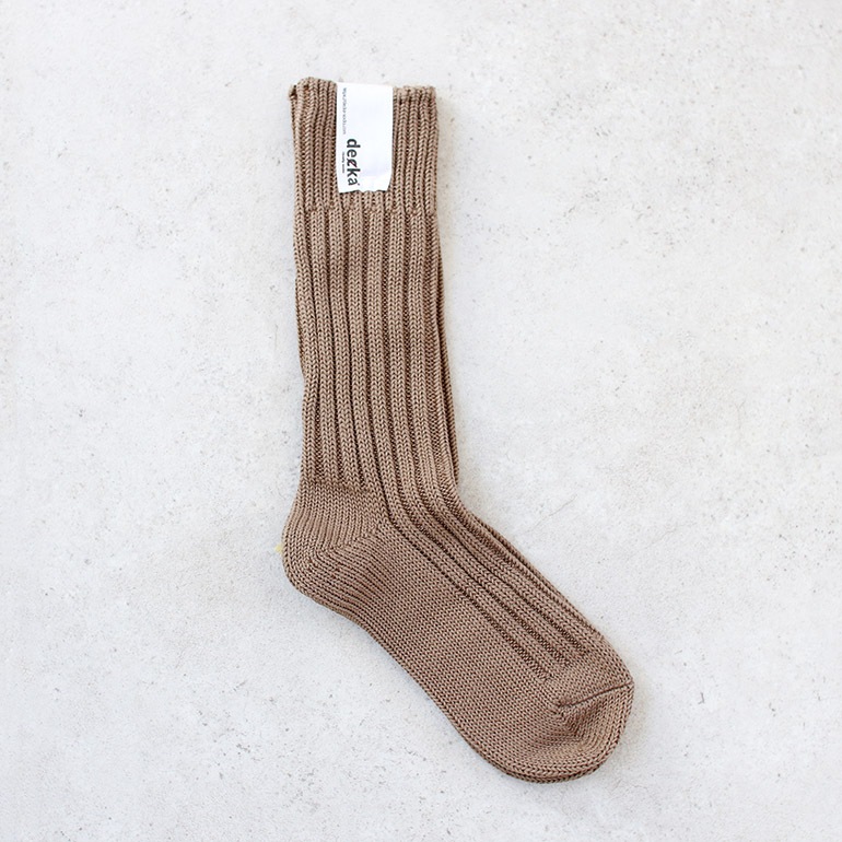 decka quality socks デカクォリティソックス｜CASED HEAVY WEIGHT PLAIN SOCKS ベージュ