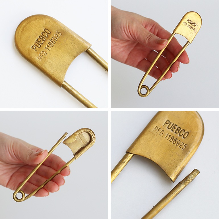 PUEBCO プエブコ｜BRASS SAFETY PIN 13CM ブラス セーフティ ピン