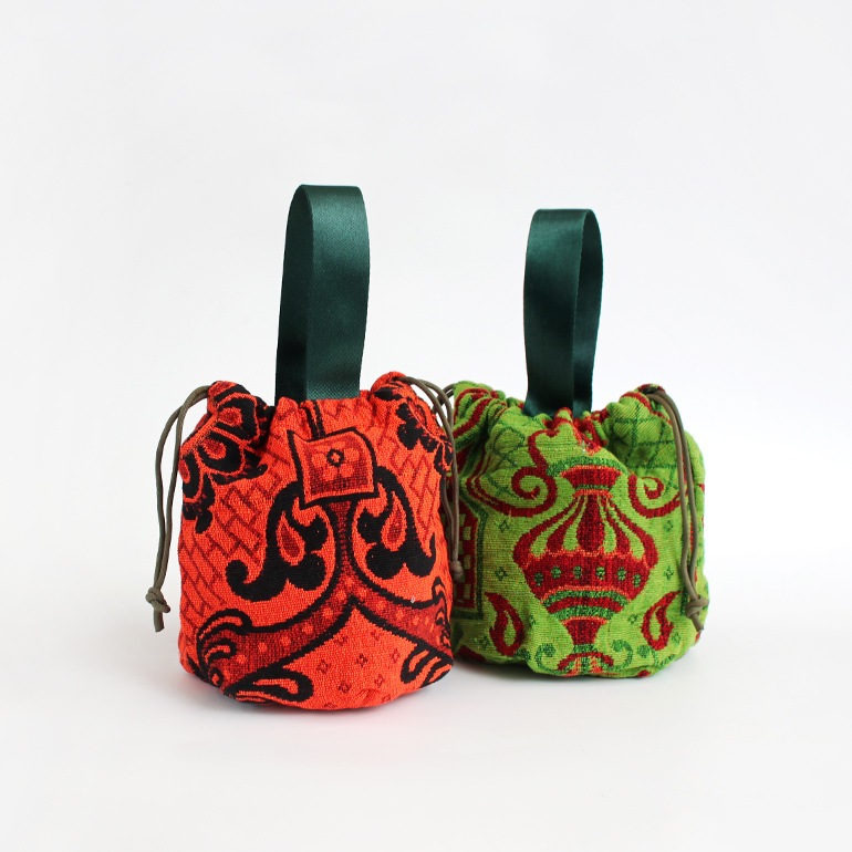 PUEBCO プエブコ｜JACQUARD FABRIC DRAWSTRING BAG ジャカードファブリックドローストリングバッグ