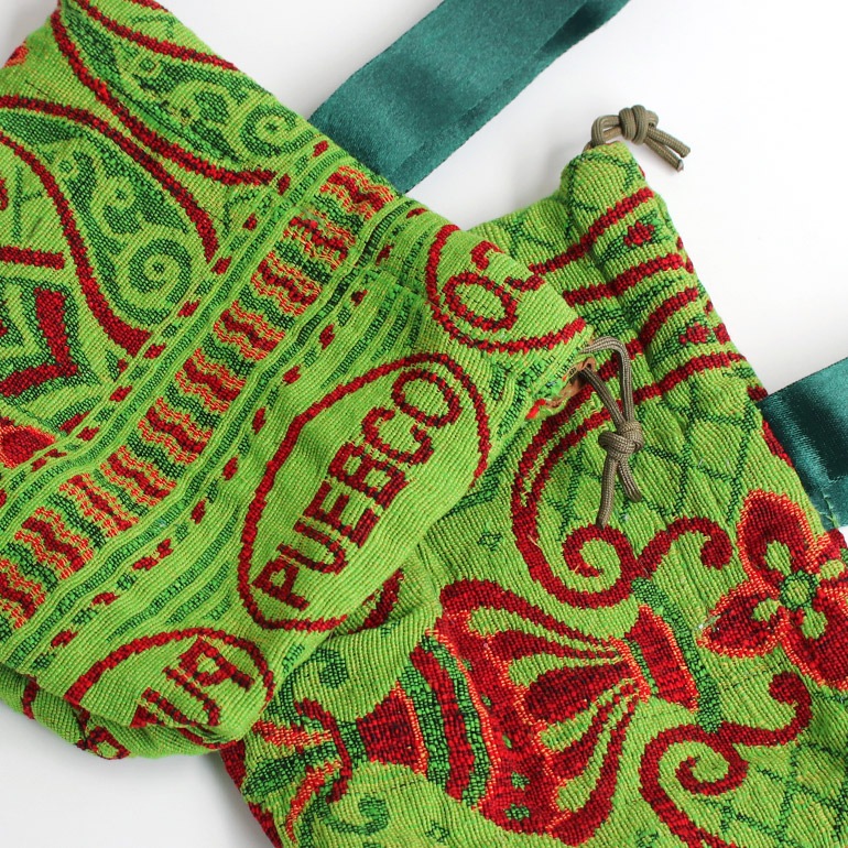 PUEBCO プエブコ｜JACQUARD FABRIC DRAWSTRING BAG ジャカードファブリックドローストリングバッグ