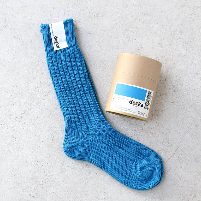 decka quality socks デカクォリティソックス｜CASED HEAVY WEIGHT PLAIN SOCKS ブルー