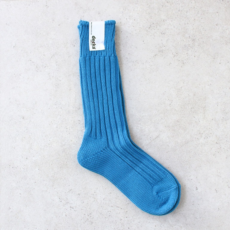 decka quality socks デカクォリティソックス｜CASED HEAVY WEIGHT PLAIN SOCKS ブルー