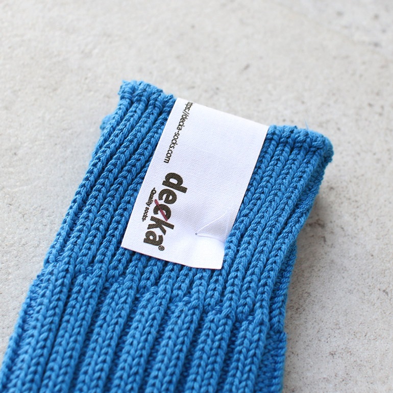 decka quality socks デカクォリティソックス｜CASED HEAVY WEIGHT PLAIN SOCKS ブルー