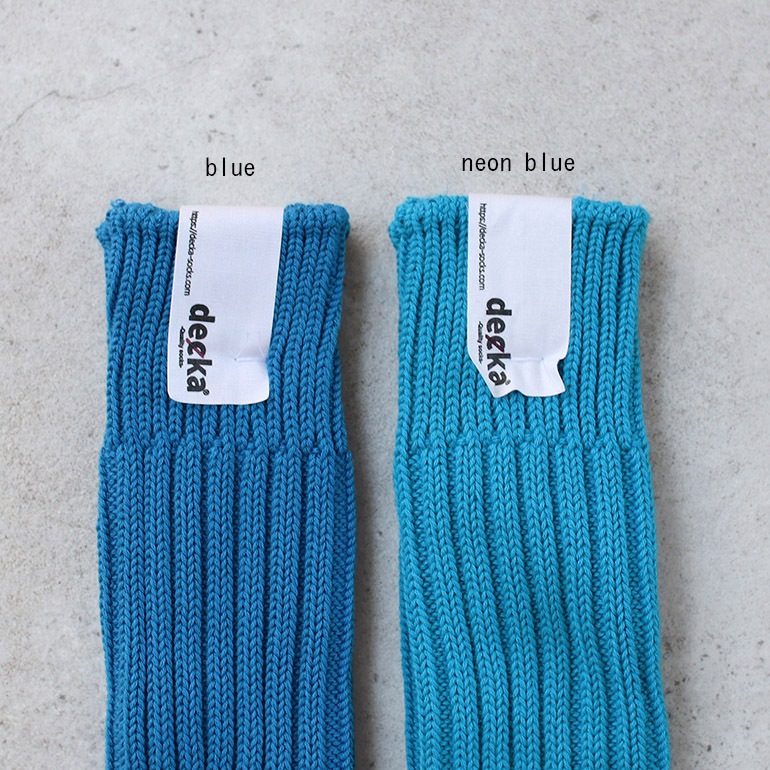 decka quality socks デカクォリティソックス｜CASED HEAVY WEIGHT PLAIN SOCKS ブルー