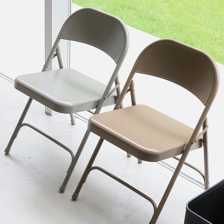 TUBULAR STEEL FOLDING CHAIR GRAY