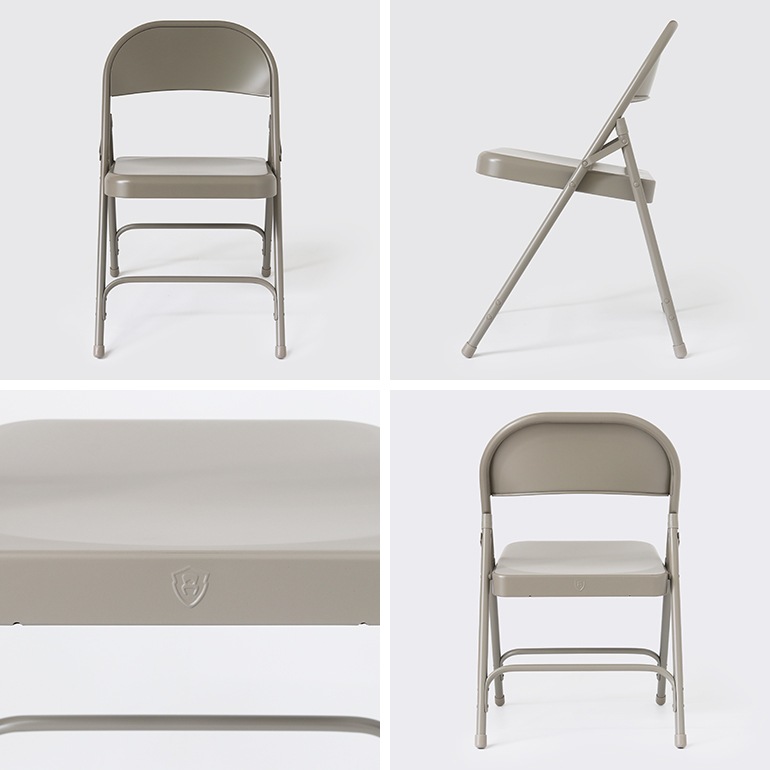 TUBULAR STEEL FOLDING CHAIR GRAY