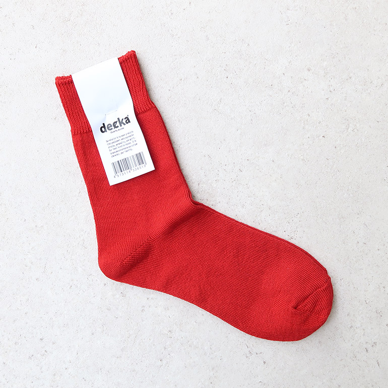 decka quality socks デカクォリティソックス｜Mercerized Socks GIZA Cotton レッド