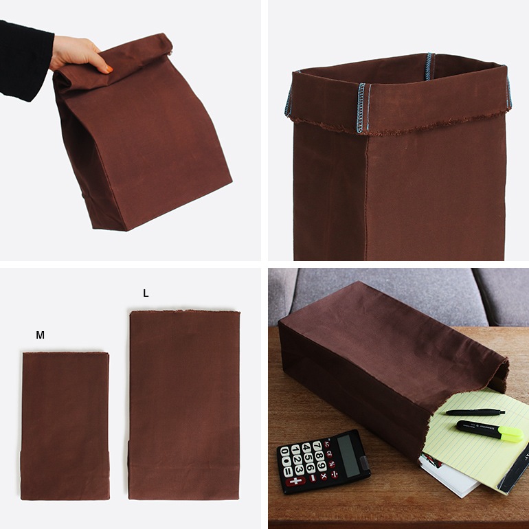 BROWN CANVAS BAG(L) ダークブラウン