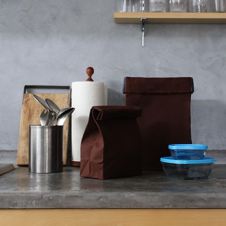 BROWN CANVAS BAG(L) ダークブラウン
