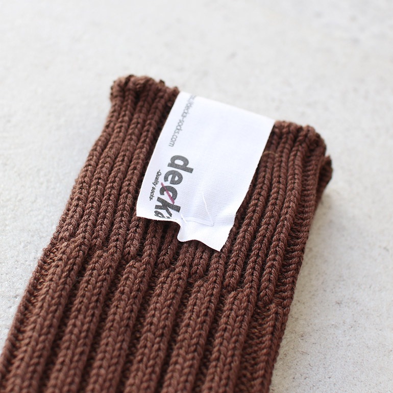 decka quality socks デカクォリティソックス｜CASED HEAVY WEIGHT PLAIN SOCKS ブラウン