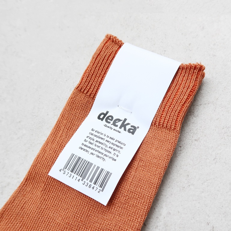 decka quality socks デカクォリティソックス｜Mercerized Socks GIZA Cotton テラコッタ