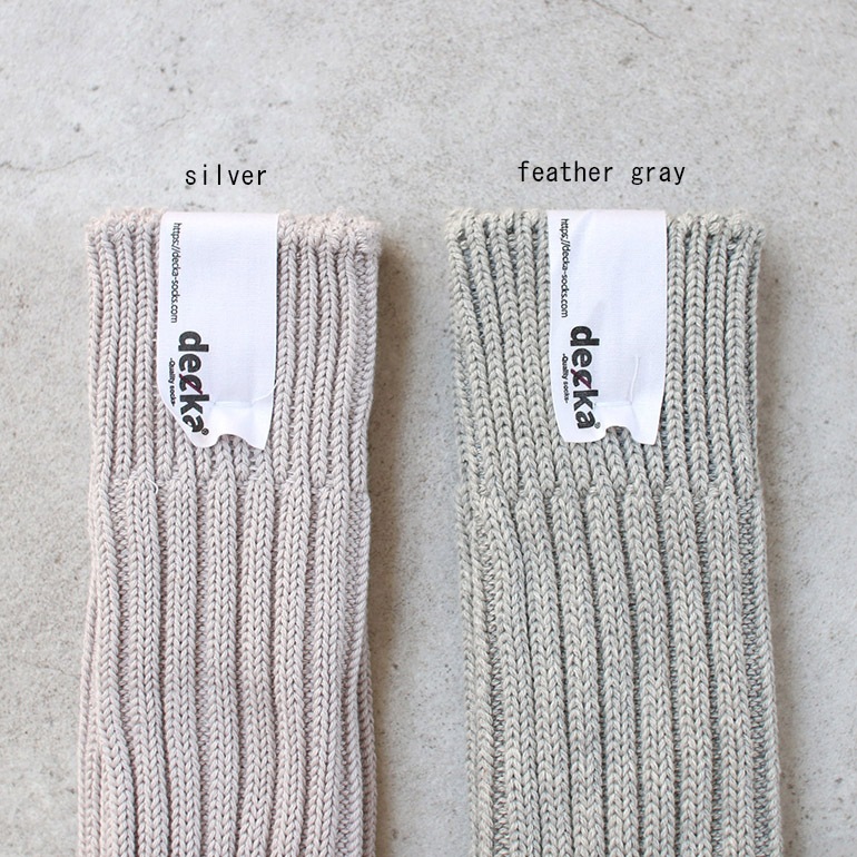 decka quality socks デカクォリティソックス｜CASED HEAVY WEIGHT PLAIN SOCKS フェザーグレー