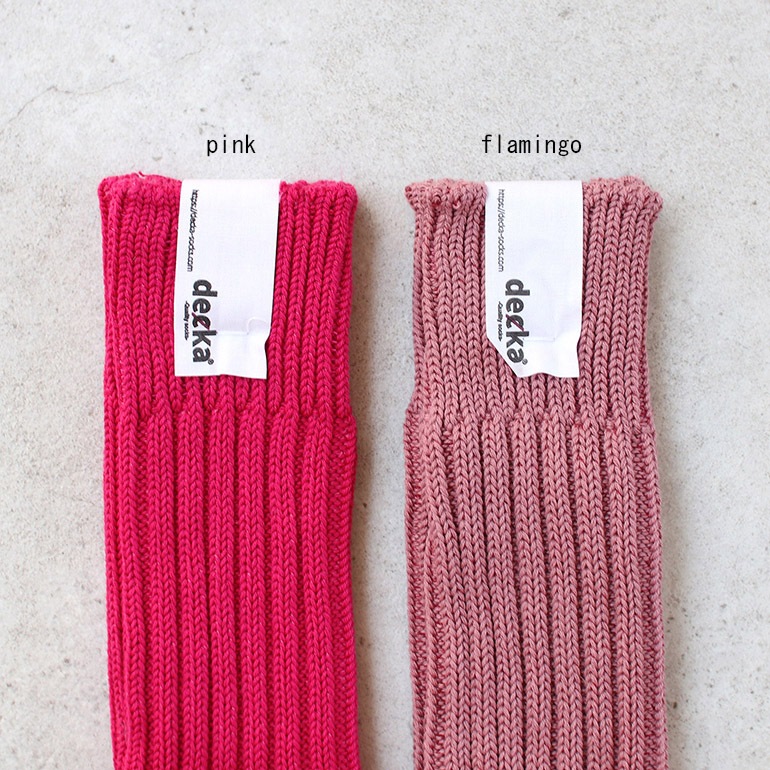 decka quality socks デカクォリティソックス｜CASED HEAVY WEIGHT PLAIN SOCKS フラミンゴ