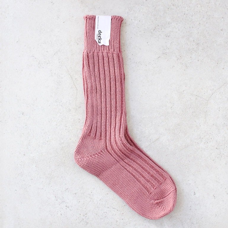 decka quality socks デカクォリティソックス｜CASED HEAVY WEIGHT PLAIN SOCKS フラミンゴ
