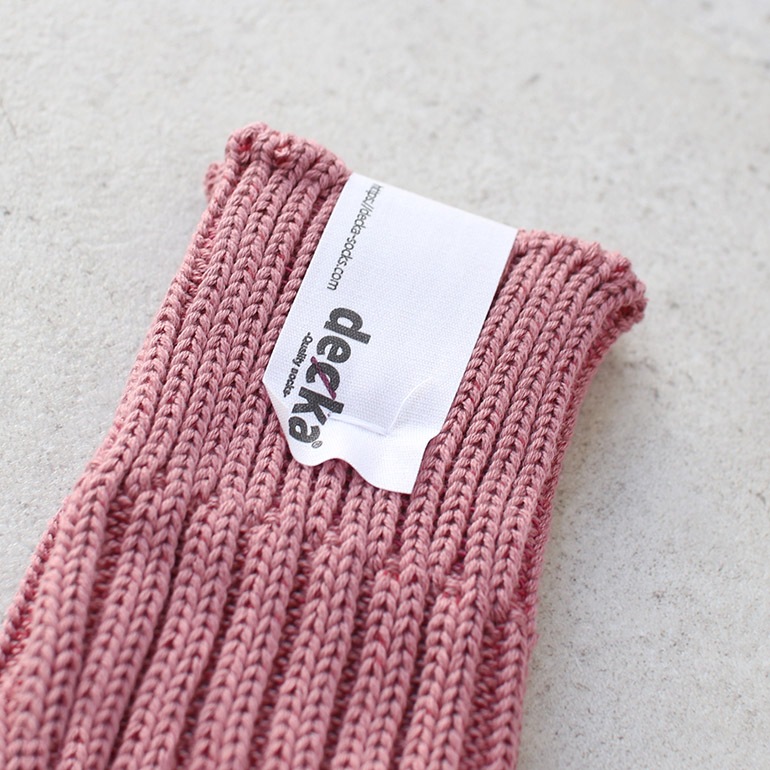 decka quality socks デカクォリティソックス｜CASED HEAVY WEIGHT PLAIN SOCKS フラミンゴ