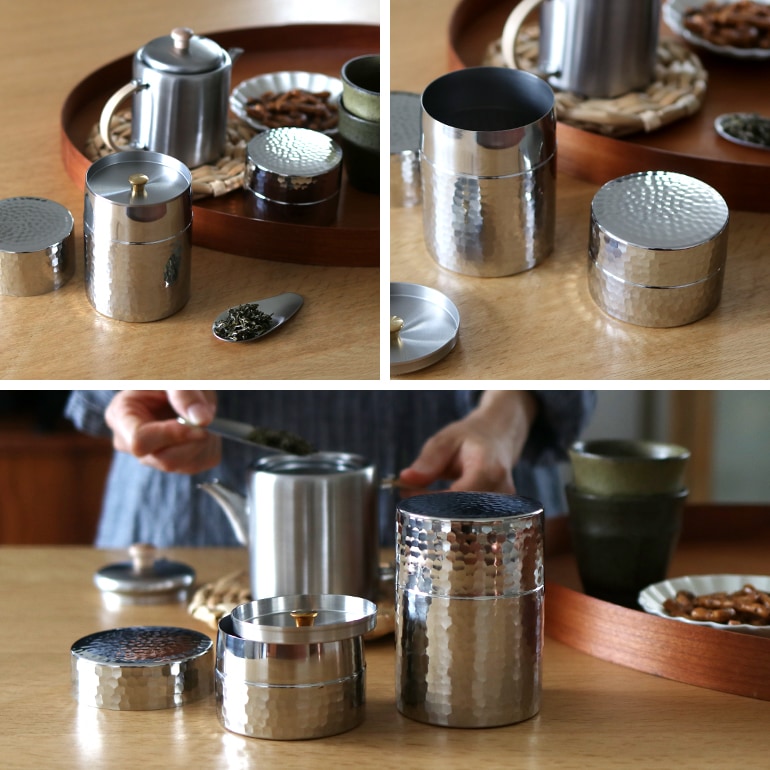 茶筒 工房アイザワ｜茶筒(槌目) 通販｜DUPON35