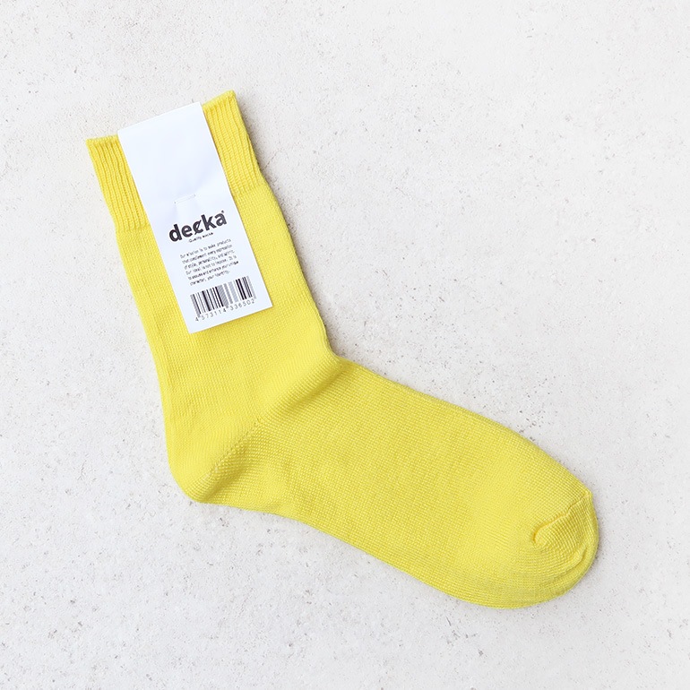 decka quality socks デカクォリティソックス｜Mercerized Socks GIZA Cotton イエロー