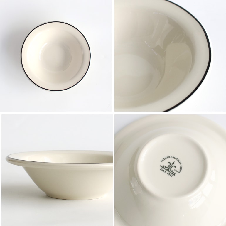 HOMER LAUGHLIN CHINA ホーマーラフリンチャイナ｜BLACK LINE FRUIT BOWL NARROW