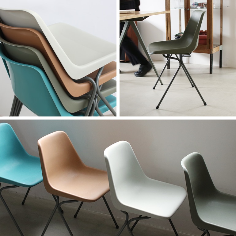 Hille ヒリー｜ROBIN DAY POLYSIDE CHAIR/ダークグレーフレーム (Moss Gray)
