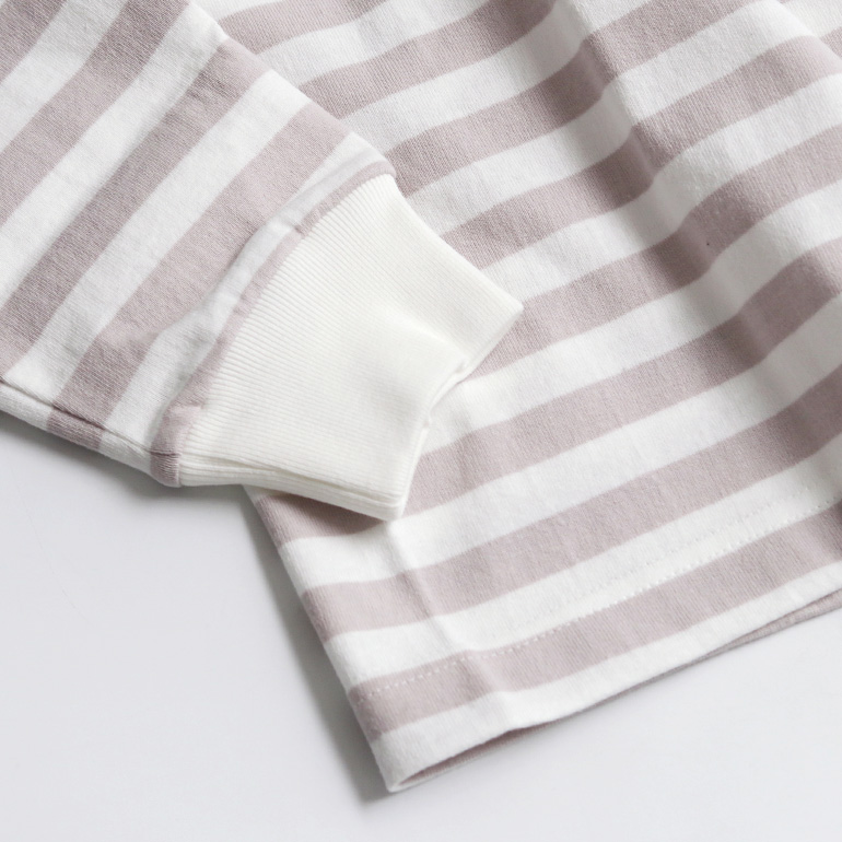maillot マイヨ｜Tube Border Long-Tee　LIGHT BROWN