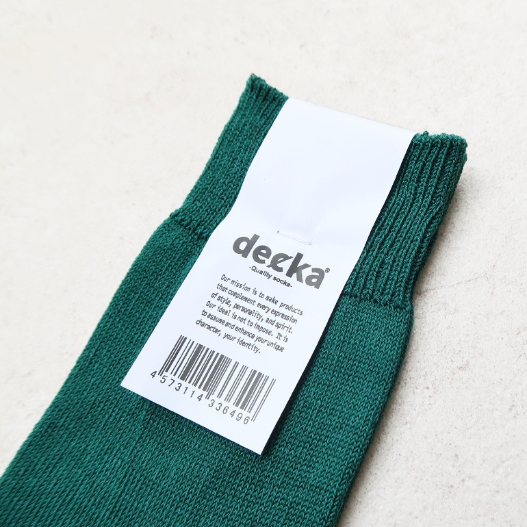 decka quality socks デカクォリティソックス｜Mercerized Socks GIZA Cotton グリーン