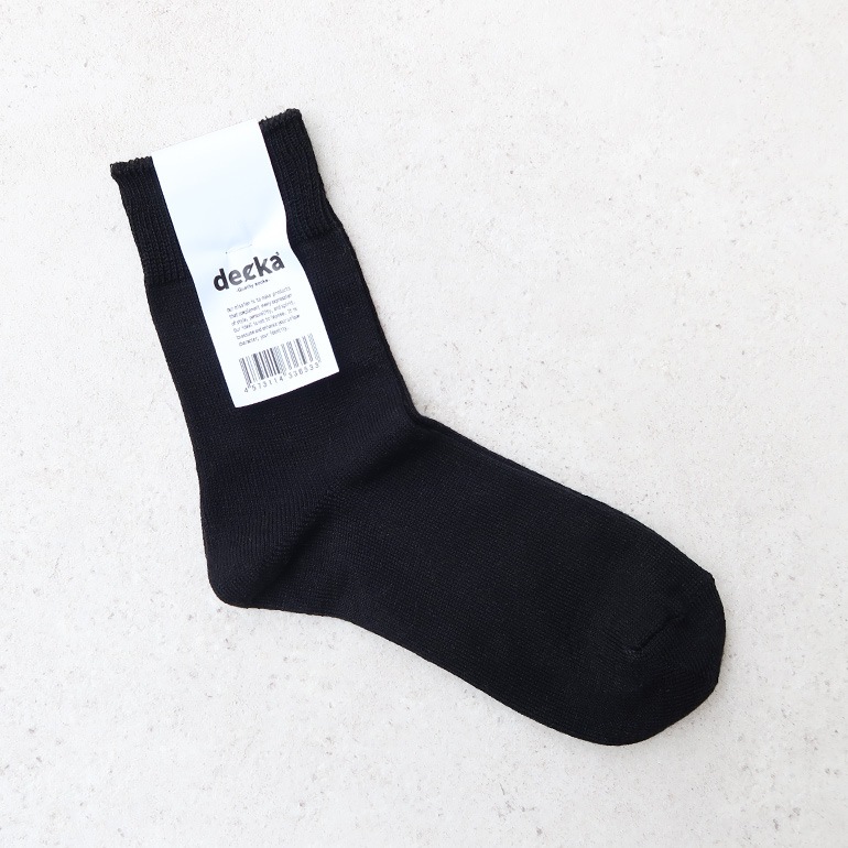 decka quality socks デカクォリティソックス｜Mercerized Socks GIZA Cotton ブラック