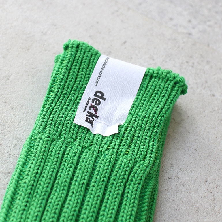 decka quality socks デカクォリティソックス｜CASED HEAVY WEIGHT PLAIN SOCKS ネオングリーン