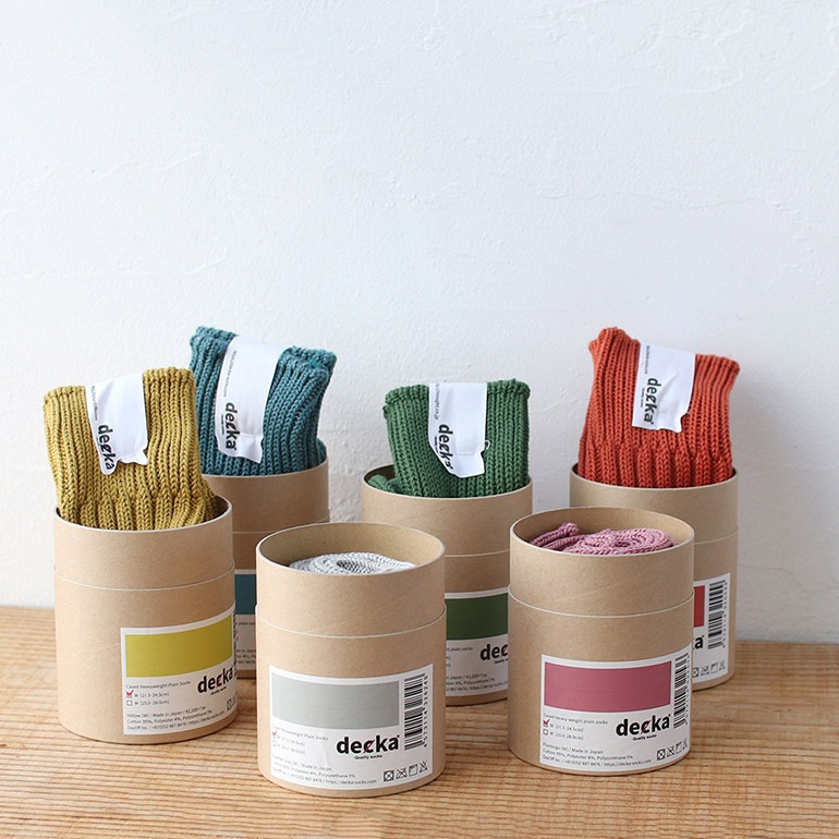 decka quality socks デカクォリティソックス｜CASED HEAVY WEIGHT PLAIN SOCKS ネオンオレンジ