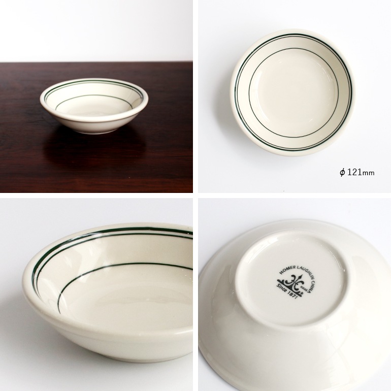 HOMER LAUGHLIN CHINA ホーマーラフリンチャイナ｜GREEN BAND FRUIT BOWL