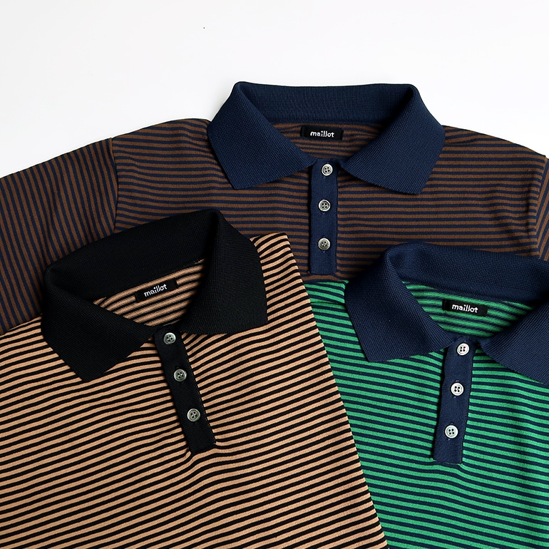 maillot マイヨ｜mature border polo【全3色】 通販｜DUPON35