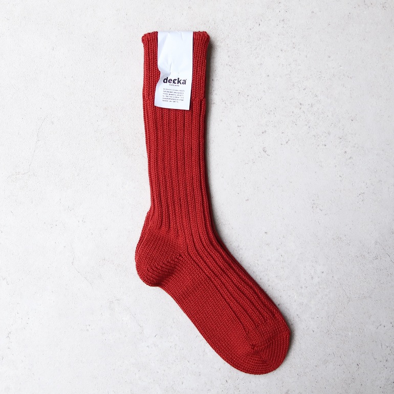 decka quality socks デカクォリティソックス｜CASED HEAVY WEIGHT PLAIN SOCKS バーガンディ