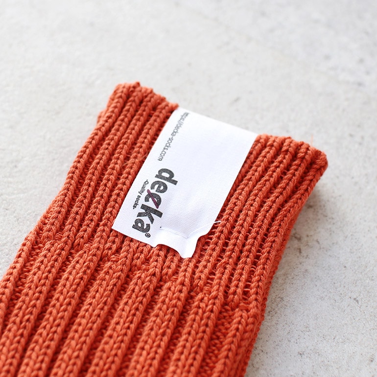 decka quality socks デカクォリティソックス｜CASED HEAVY WEIGHT PLAIN SOCKS オレンジ