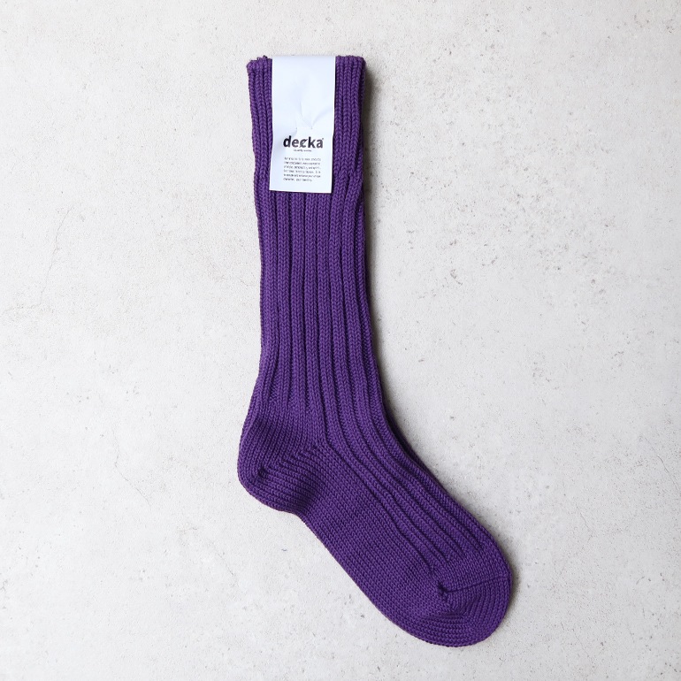 decka quality socks デカクォリティソックス｜CASED HEAVY WEIGHT PLAIN SOCKS パープル