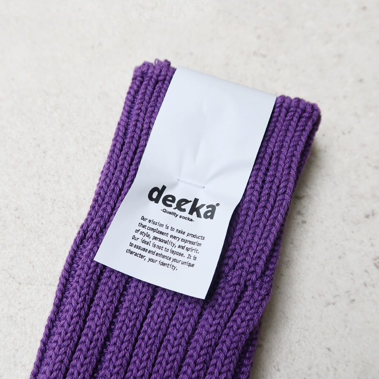 decka quality socks デカクォリティソックス｜CASED HEAVY WEIGHT PLAIN SOCKS パープル