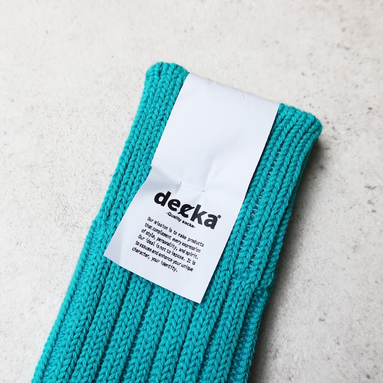 decka quality socks デカクォリティソックス｜CASED HEAVY WEIGHT PLAIN SOCKS ターコイズ