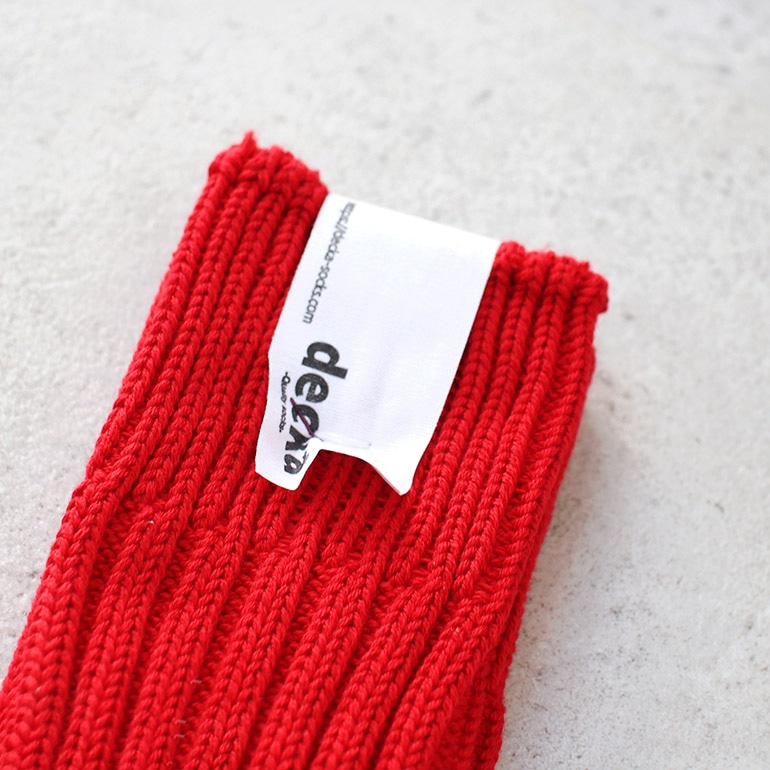 decka quality socks デカクォリティソックス｜CASED HEAVY WEIGHT PLAIN SOCKS レッド