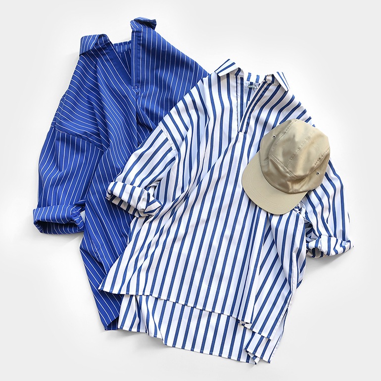 PUEBCO プエブコ｜COTTON STRIPE SHIRT / REGULAR COLLAR【全3色】