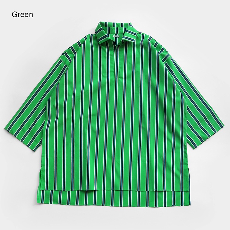 PUEBCO プエブコ｜COTTON STRIPE SHIRT / REGULAR COLLAR【全3色】