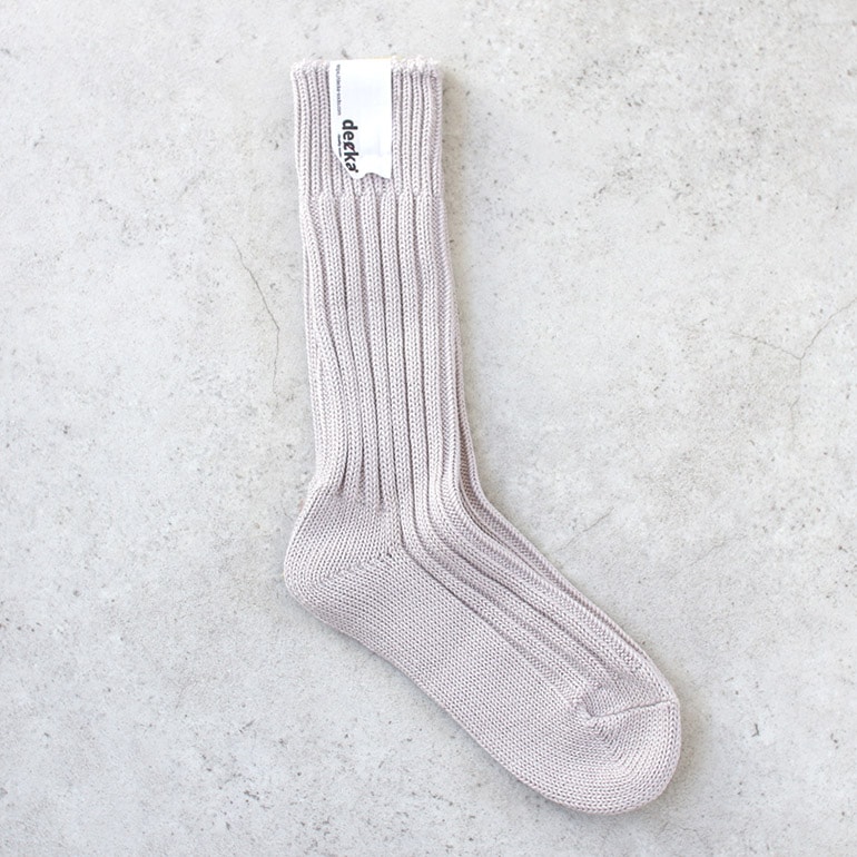 decka quality socks デカクォリティソックス｜CASED HEAVY WEIGHT PLAIN SOCKS シルバー