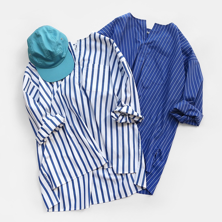 PUEBCO プエブコ｜COTTON STRIPE SHIRT / CREW NECK【全3色】